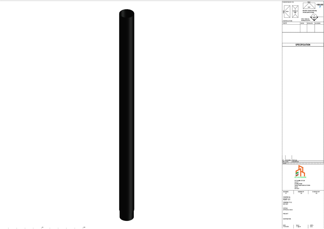Aluminium Dia Gutter - Type 1 - 3M Length