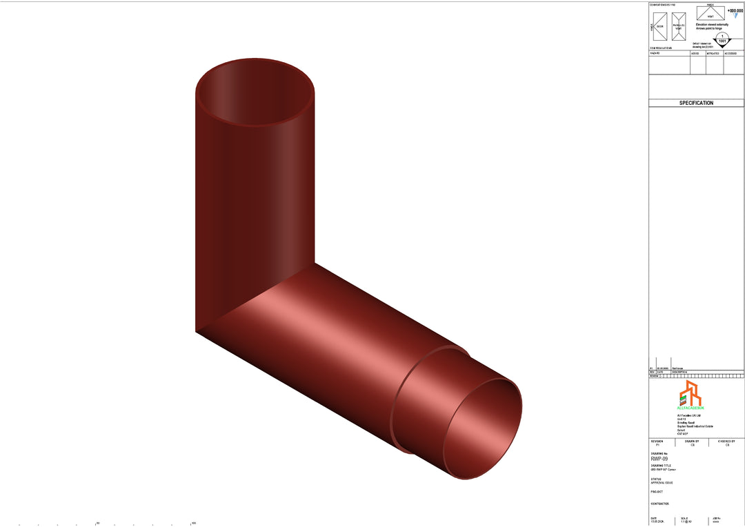 Aluminium Dia Gutter - Type 1 - 90 Degree Corner – Aluminium Gutters Ltd