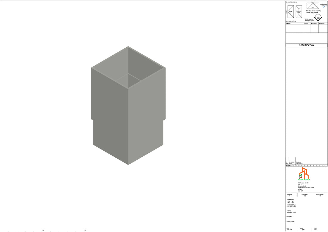 Aluminium Sq Gutter - Type 2 - Socket