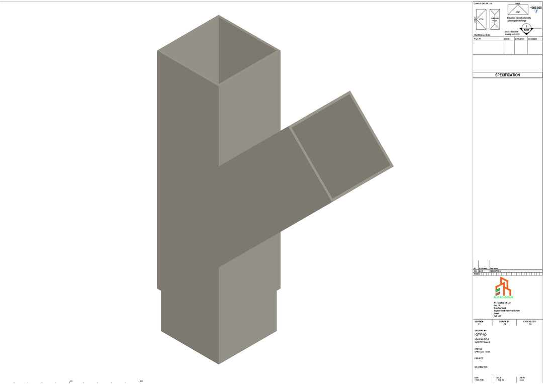 Aluminium Sq Gutter - Type 2 - Branch