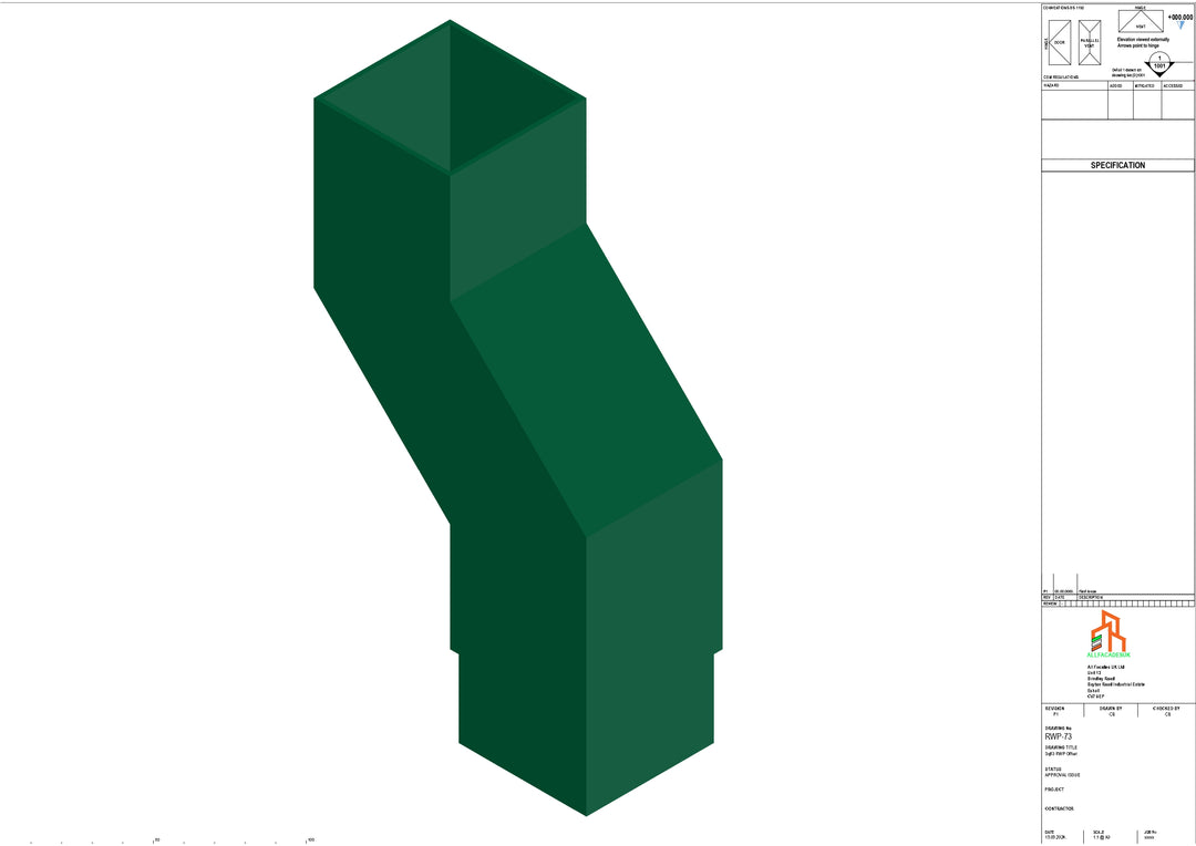 Aluminium Sq Gutter - Type 2 - Branch