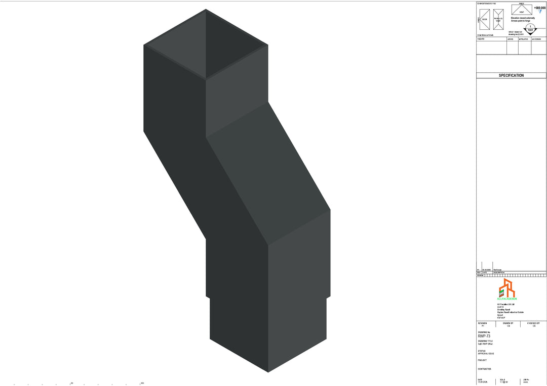 Aluminium Sq Gutter - Type 2 - Branch