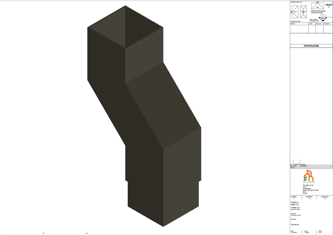 Aluminium Sq Gutter - Type 2 - Branch
