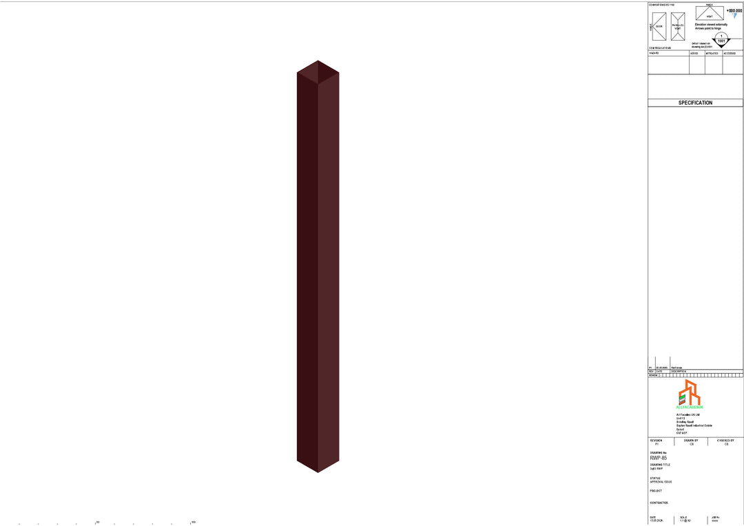 Aluminium Sq Gutter - Type 2 - 3M Length
