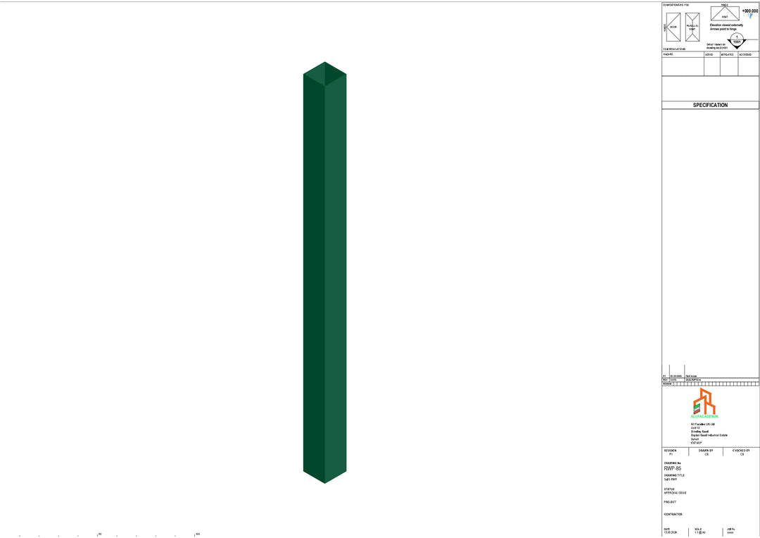 Aluminium Sq Gutter - Type 2 - 3M Length