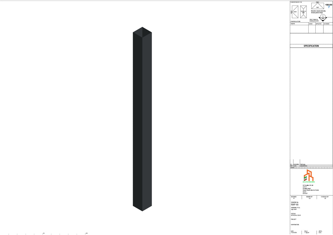 Aluminium Sq Gutter - Type 2 - 3M Length