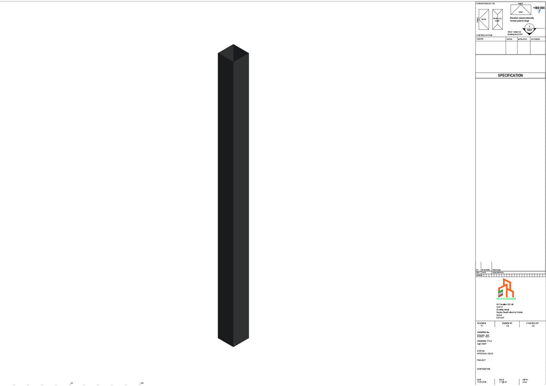 Aluminium Sq Gutter - Type 2 - 3M Length