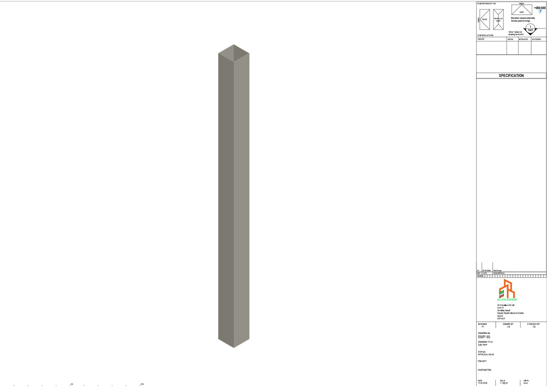 Aluminium Sq Gutter - Type 2 - 3M Length