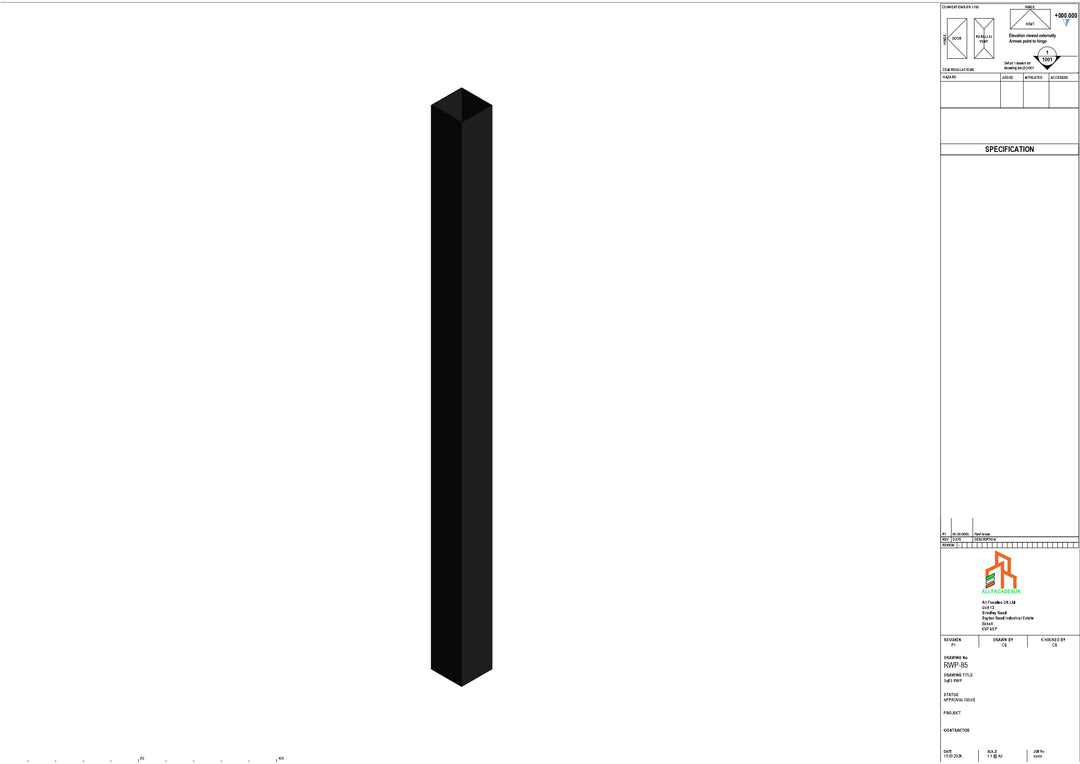 Aluminium Sq Gutter - Type 2 - 3M Length