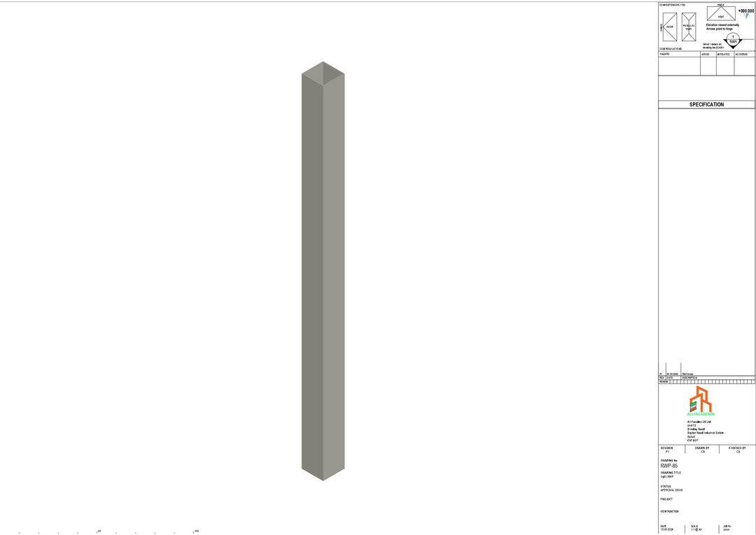 Aluminium Sq Gutter - Type 2 - 3M Length