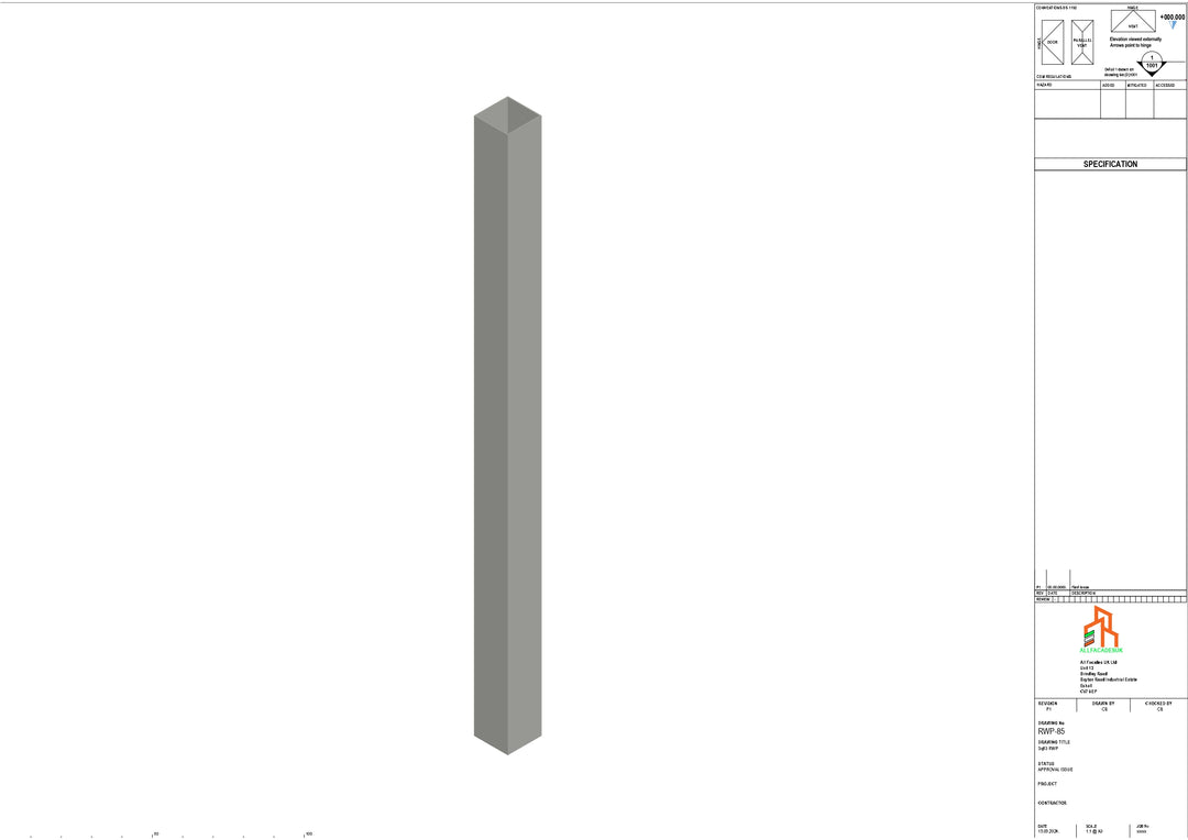Aluminium Sq Gutter - Type 2 - 3M Length
