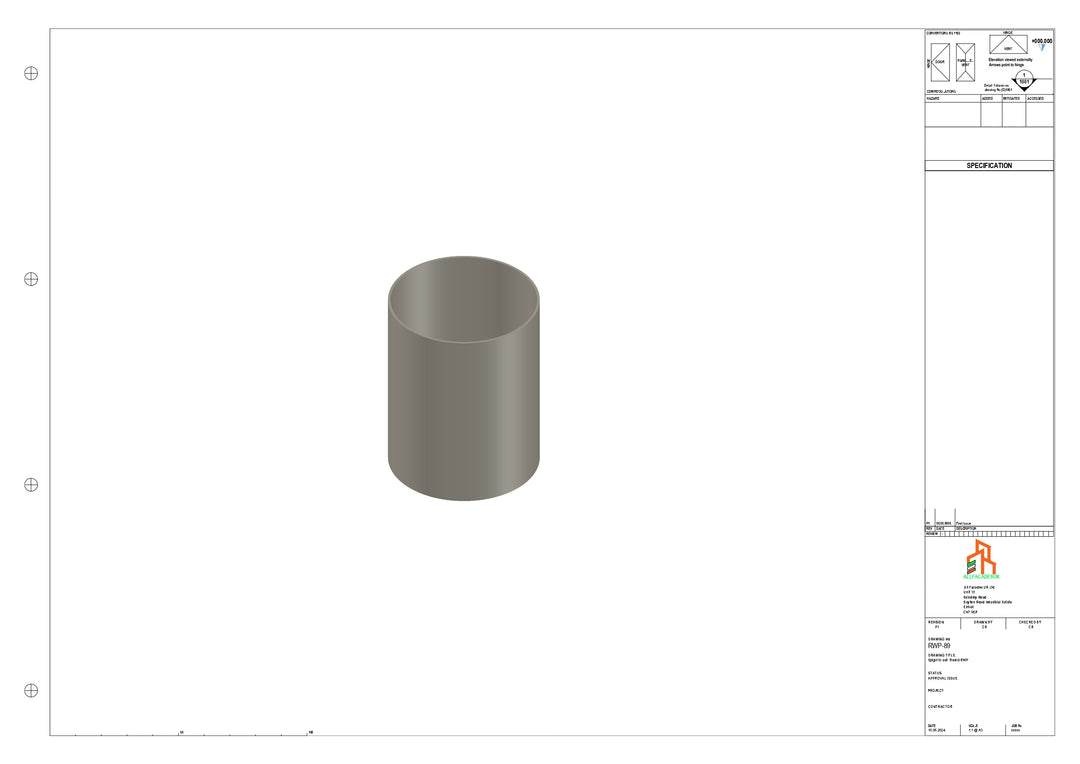 Aluminium Dia Gutter - Type 1 - Spigot