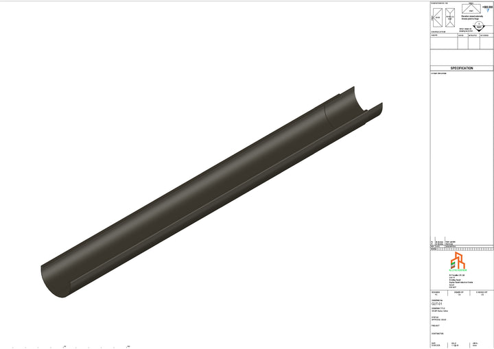 Aluminium Radius Gutter - Type 1 - 3M Length