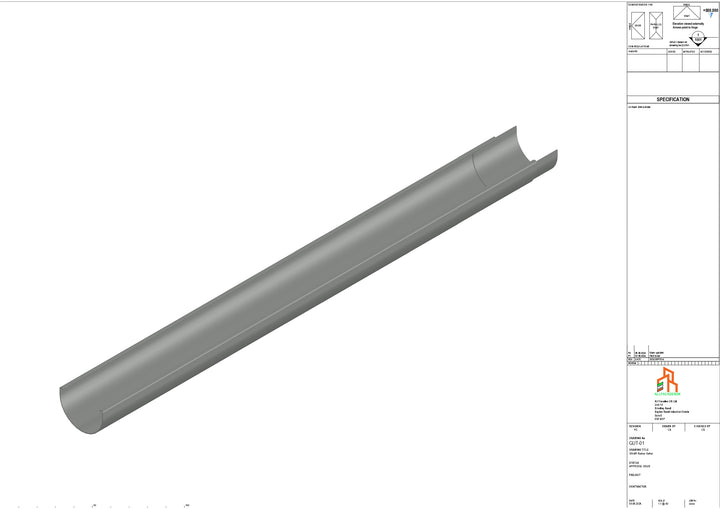 Aluminium Radius Gutter - Type 1 - 3M Length