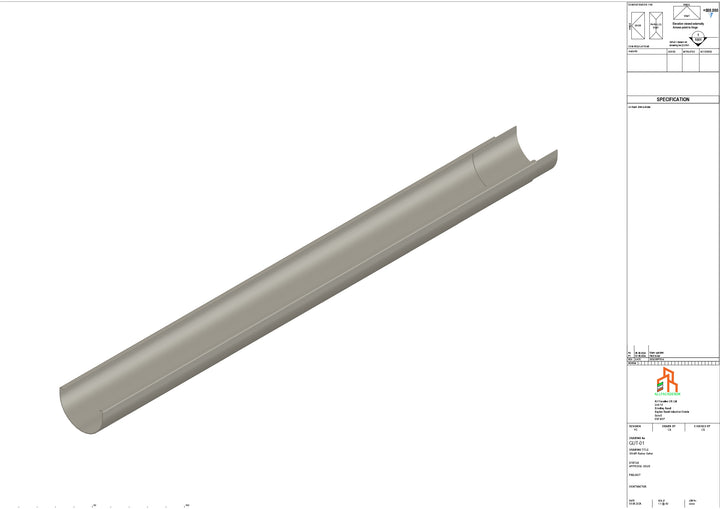 Aluminium Radius Gutter - Type 1 - 3M Length