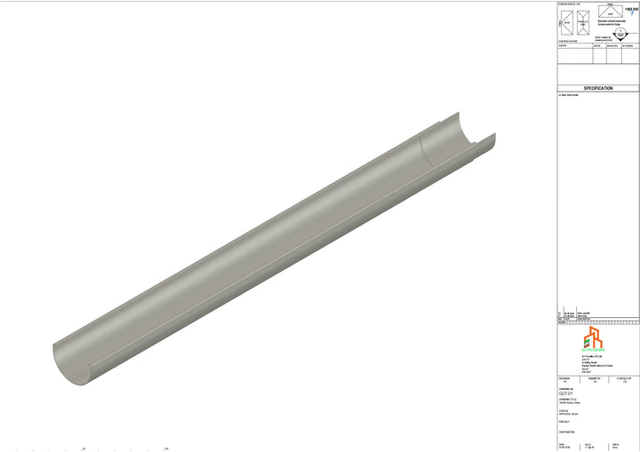 Aluminium Radius Gutter - Type 1 - 3M Length