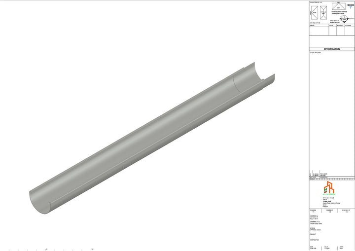 Aluminium Radius Gutter - Type 1 - 3M Length
