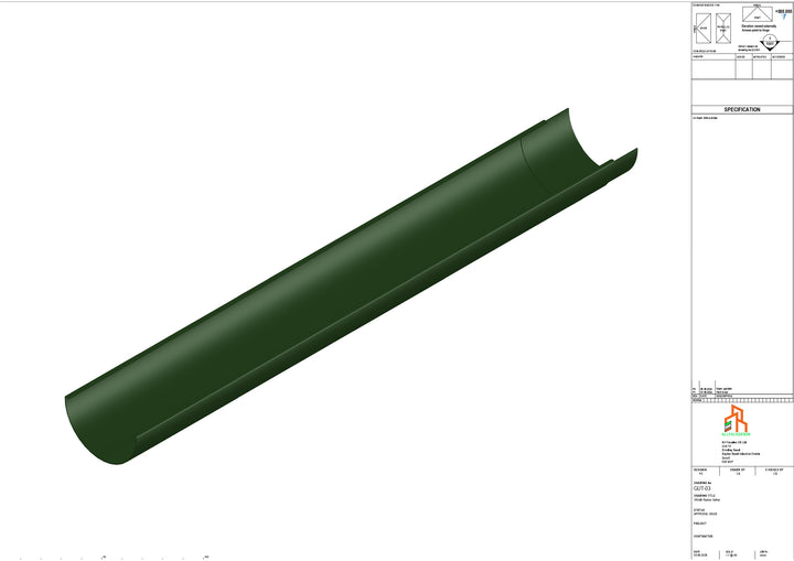 Aluminium Radius Gutter - Type 3 - 3M Length