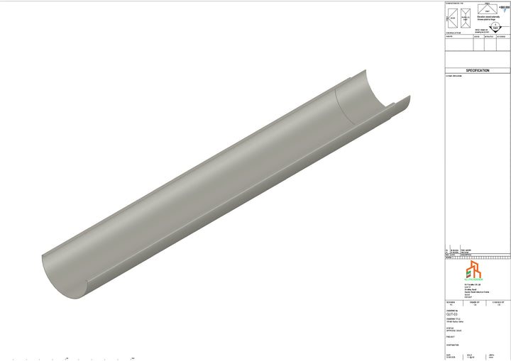 Aluminium Radius Gutter - Type 3 - 3M Length