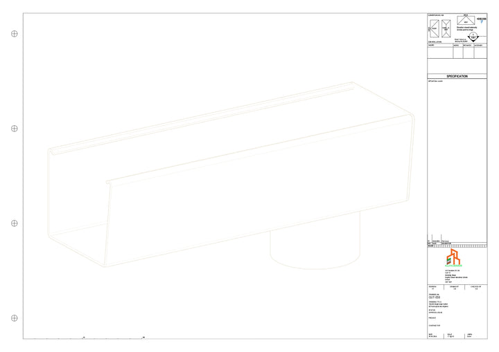 Aluminium Radius Gutter - Type 4 - End Spout - 76 Dia