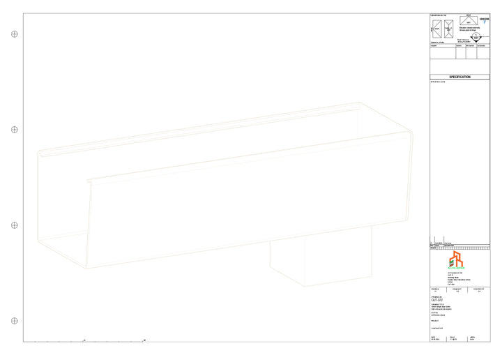 Aluminium Radius Gutter - Type 4 - End Spout - 63 Sq