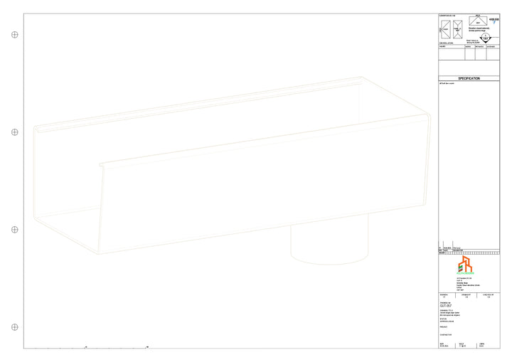 Aluminium Radius Gutter - Type 5 - End Spout - 100 Dia