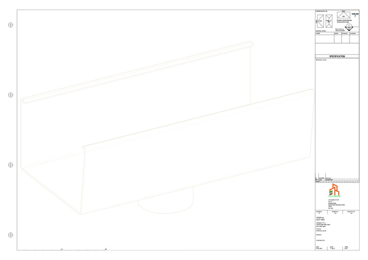 Aluminium Single Slope Gutter - Type 6 - Centre Spout - 76 Dia