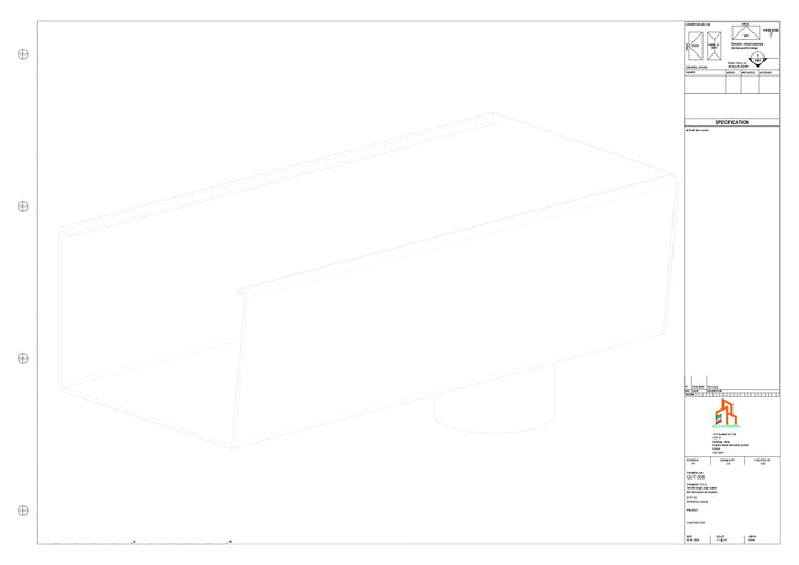 Aluminium Radius Gutter - Type 6 - End Spout - 100 Dia