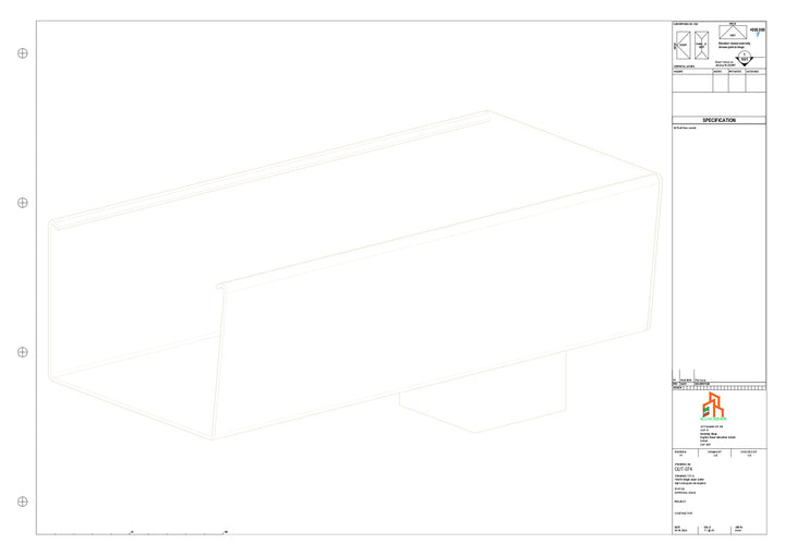 Aluminium Radius Gutter - Type 6 - End Spout - 63 Sq