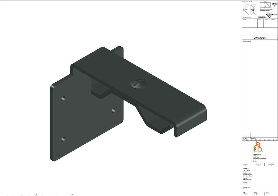 Aluminium Radius Secret Fix Bracket - Type 3