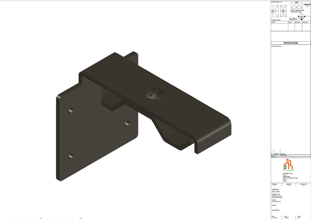 Aluminium Radius Secret Fix Bracket - Type 1