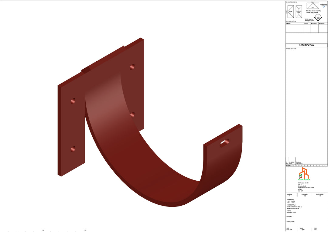 Aluminium Radius Fascia Bracket - Type 3