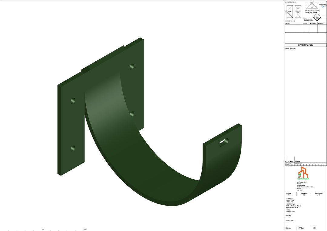 Aluminium Radius Fascia Bracket - Type 3