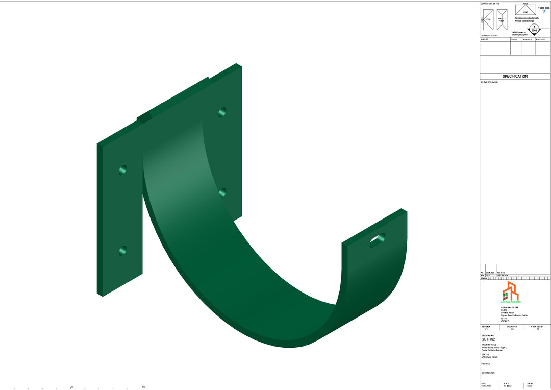 Aluminium Radius Fascia Bracket - Type 3