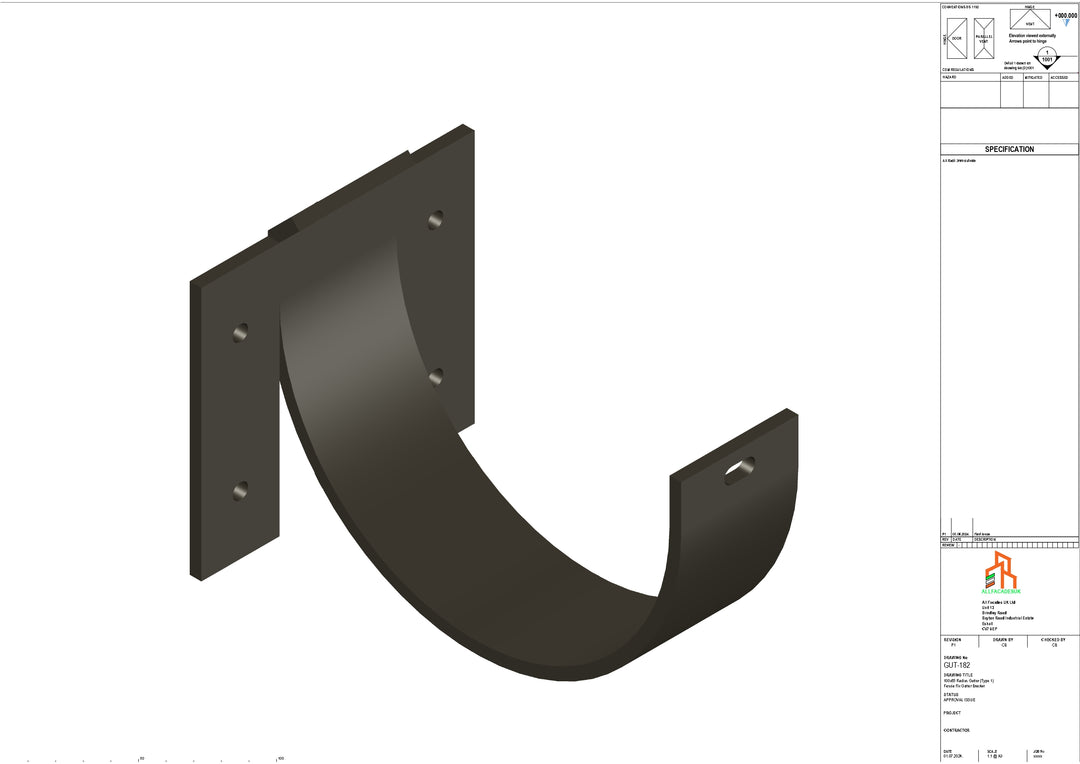 Aluminium Radius Fascia Bracket - Type 3