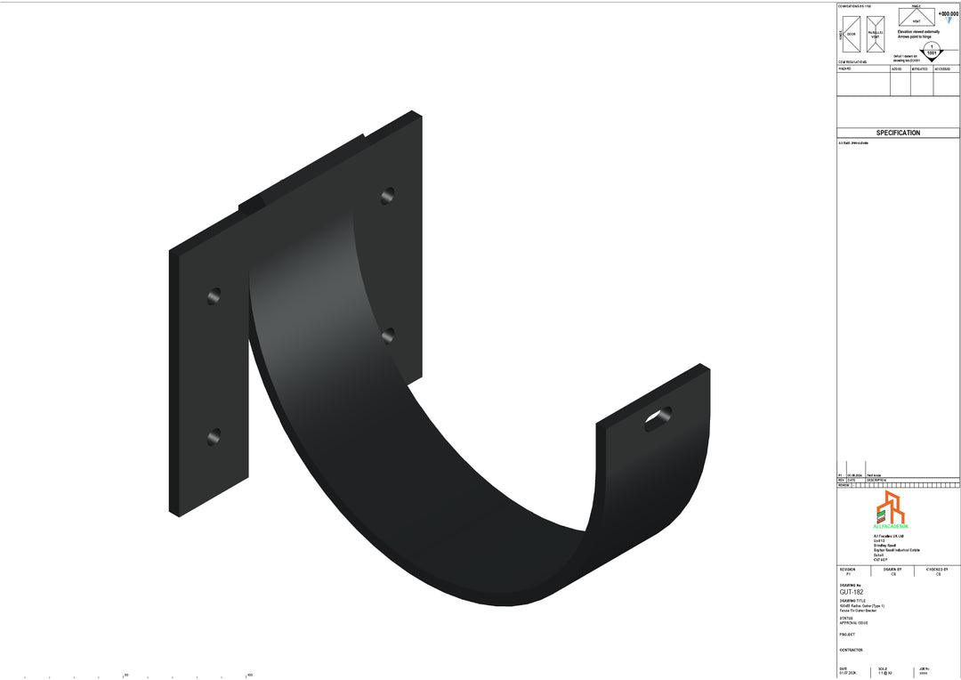 Aluminium Radius Fascia Bracket - Type 1