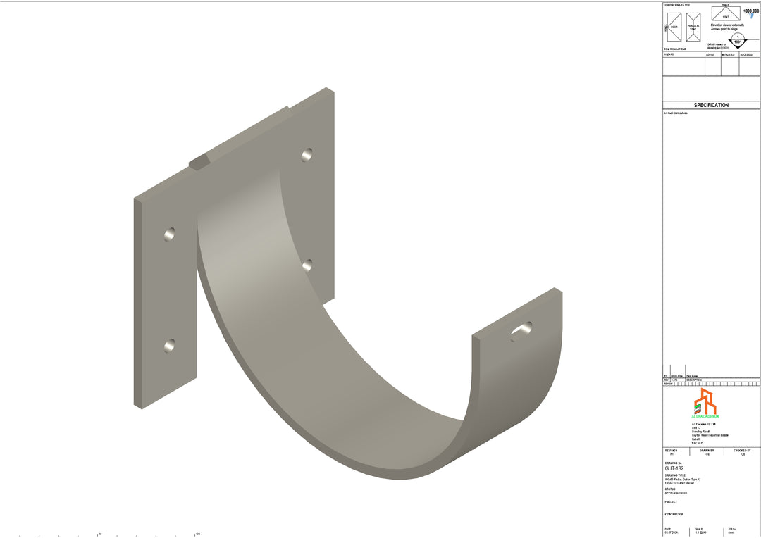 Aluminium Radius Fascia Bracket - Type 1