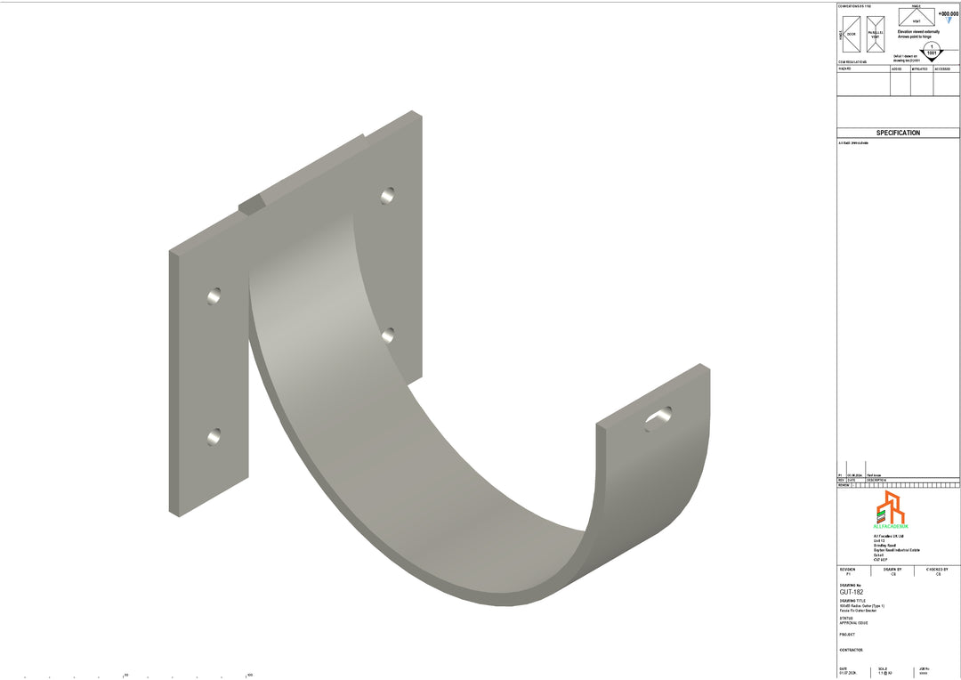 Aluminium Radius Fascia Bracket - Type 1