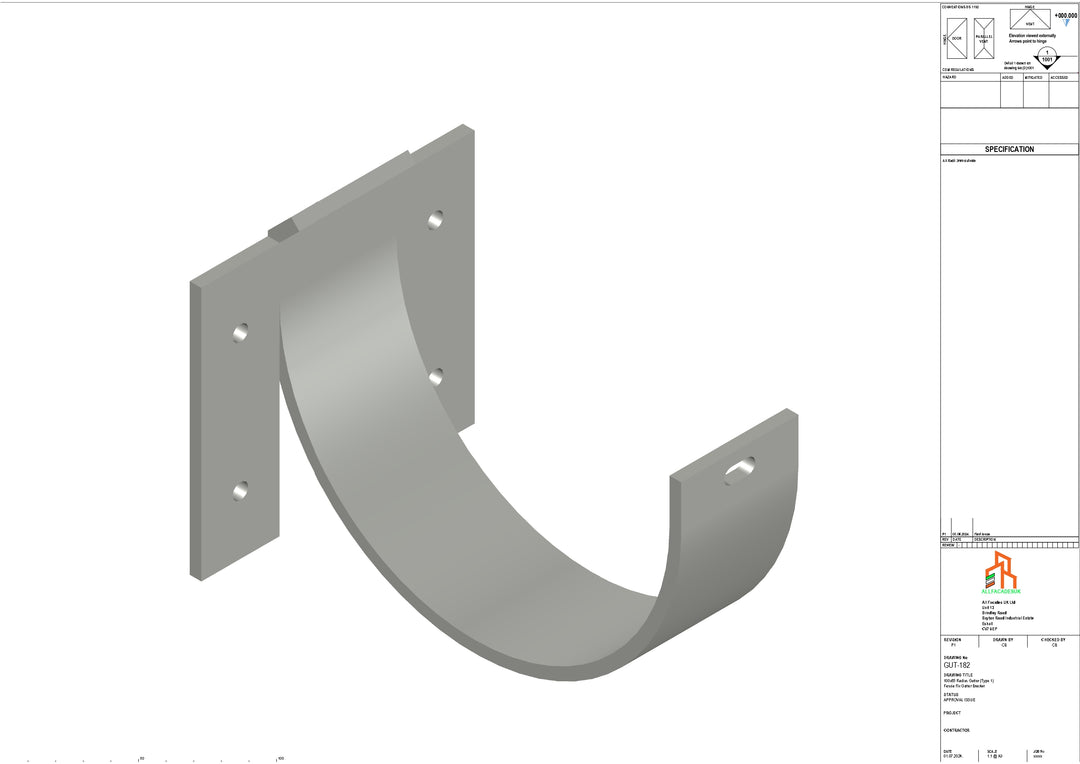 Aluminium Radius Fascia Bracket - Type 3