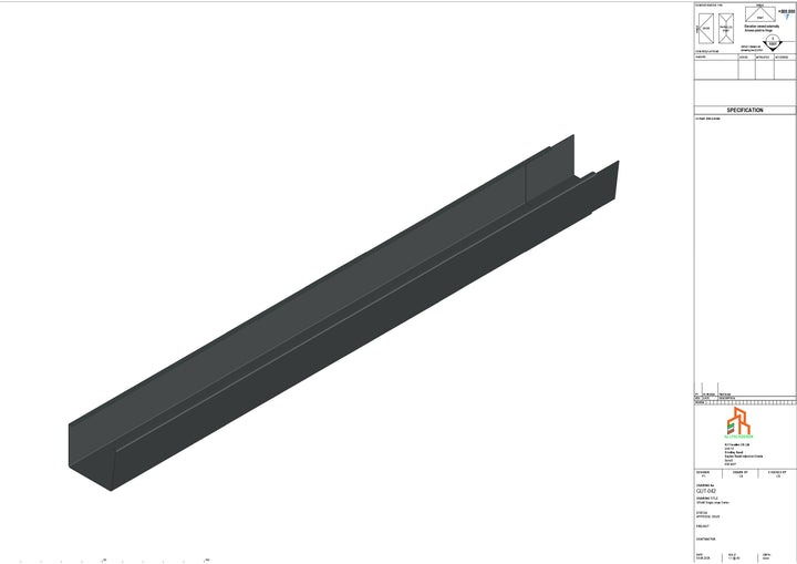 Aluminium Single Slope Gutter - Type 4 - 3M Length