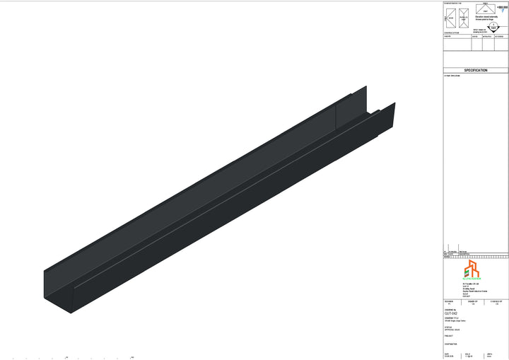Aluminium Single Slope Gutter - Type 4 - 3M Length
