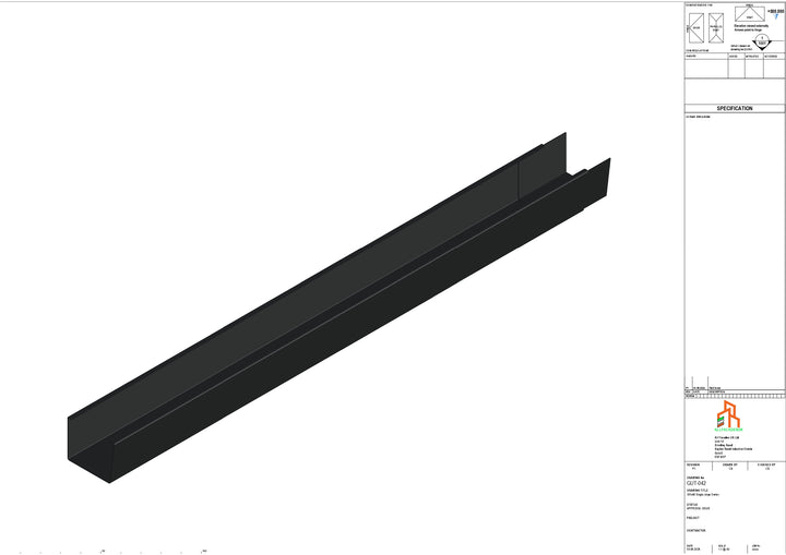 Aluminium Single Slope Gutter - Type 4 - 3M Length