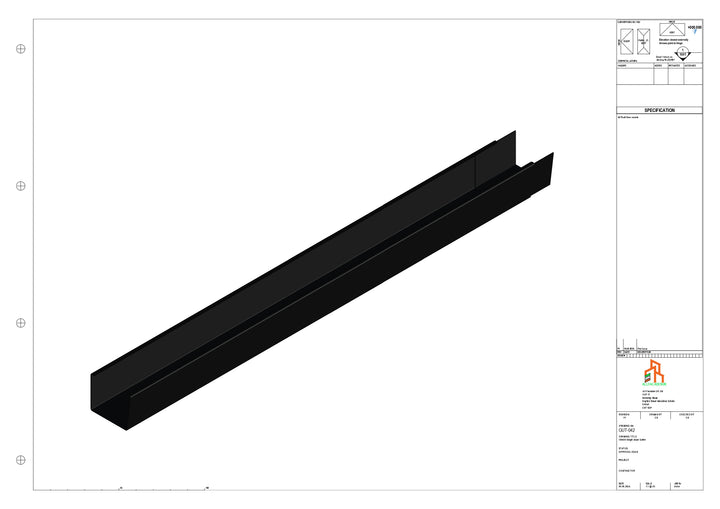 Aluminium Single Slope Gutter - Type 4 - 3M Length