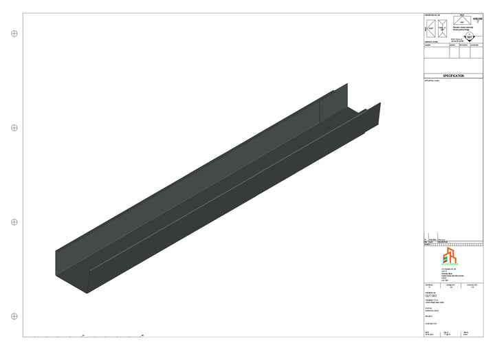 Aluminium Single Slope Gutter - Type 5 - 3M Length