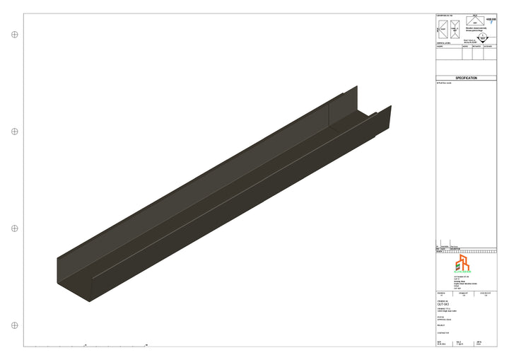 Aluminium Single Slope Gutter - Type 5 - 3M Length