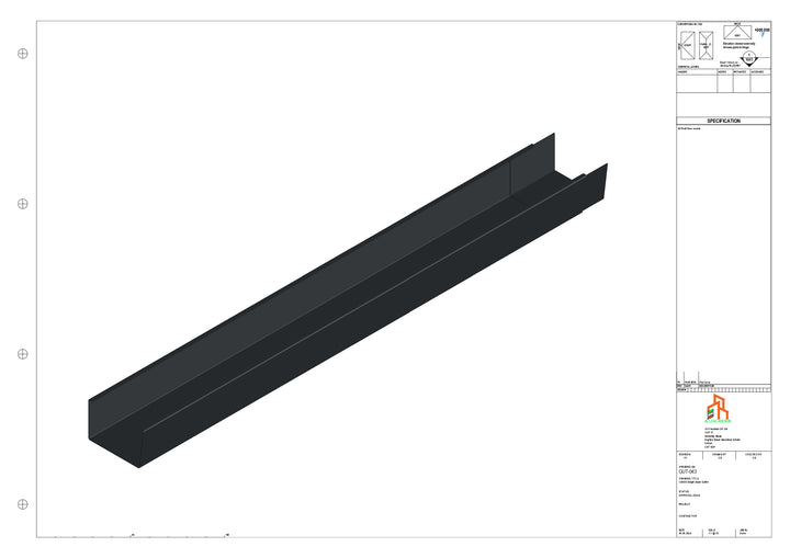 Aluminium Single Slope Gutter - Type 5 - 3M Length