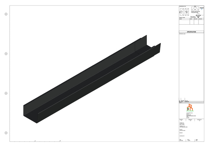 Aluminium Single Slope Gutter - Type 5 - 3M Length