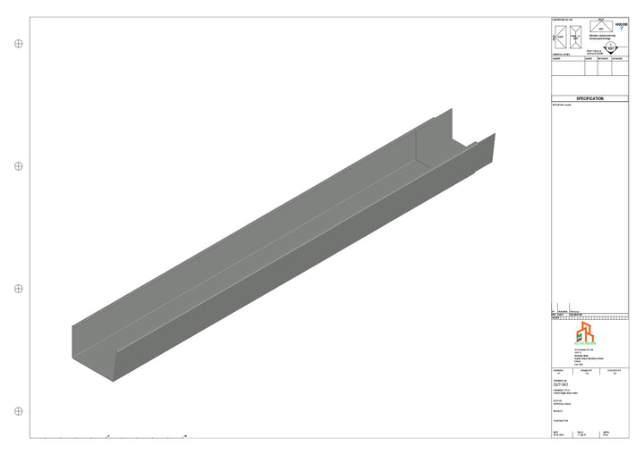 Aluminium Single Slope Gutter - Type 5 - 3M Length