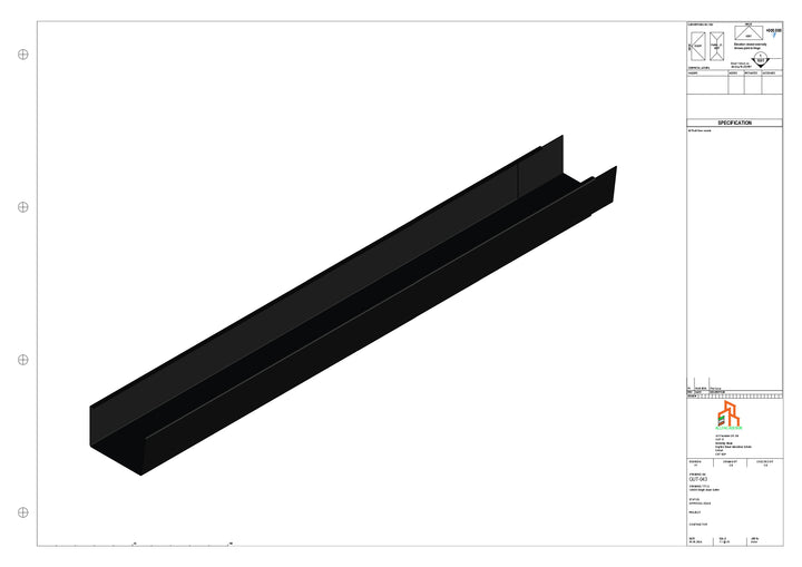 Aluminium Single Slope Gutter - Type 5 - 3M Length