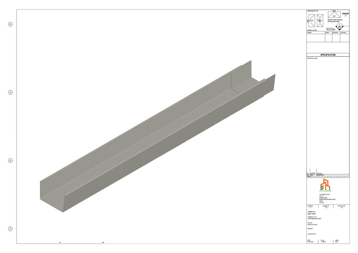 Aluminium Single Slope Gutter - Type 5 - 3M Length
